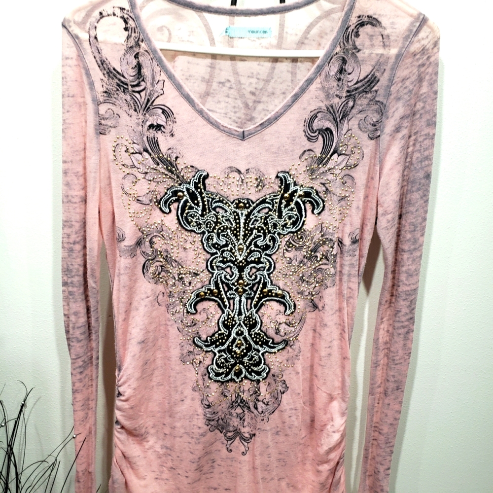 Maurices Distressed Sheer Longsleeve Shirt